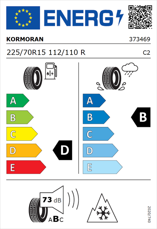 Tyre Label for Kormoran All Season Van 225/70R15 112/110R
